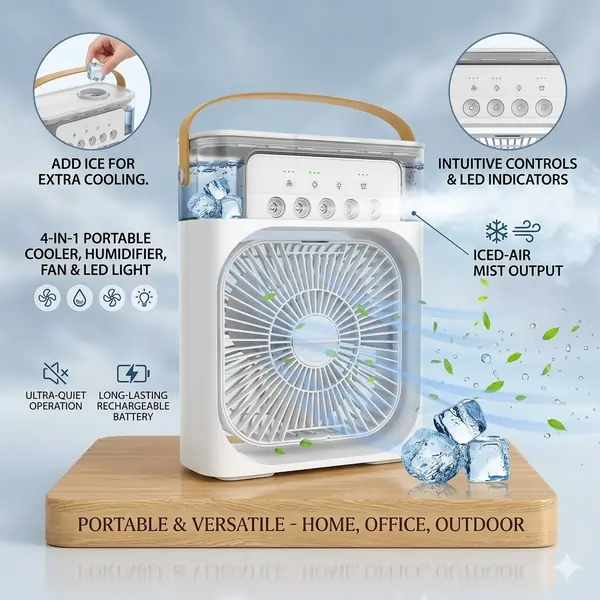 Mini Air Cooler Fan 3 Speed Portable USB Cooler for Home Office