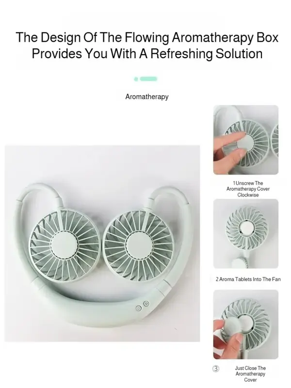 Rechargeable Neck Fan with LED Light