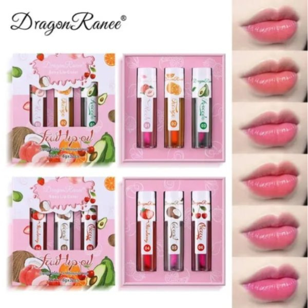 3-Pcs Dragon Ranee Lip Care Set-Natural Moisturizing Lip Oil - Image 3